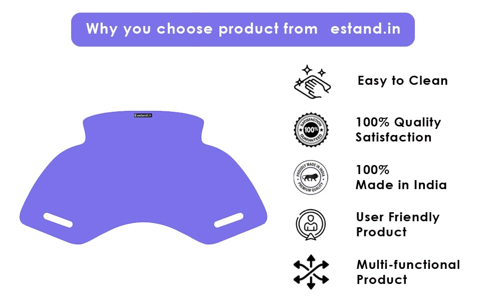 Image of Lap Board for Study | Home | Dining | Office | Laptop | Computer Desk | Reading & Writing | Multi-Purpose | Made in India | (Purple, SPIDER-LB-30X16-PURPLE)