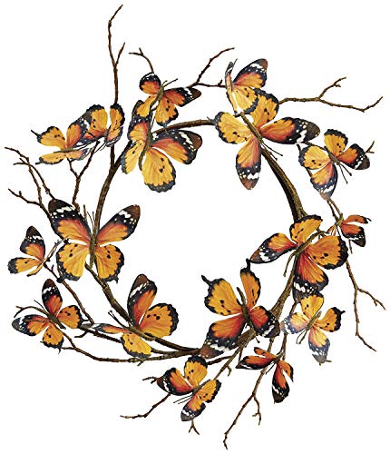 14 Inch Monarch Butterfly Wreath DÃ©cor, Faux Butterfly Art