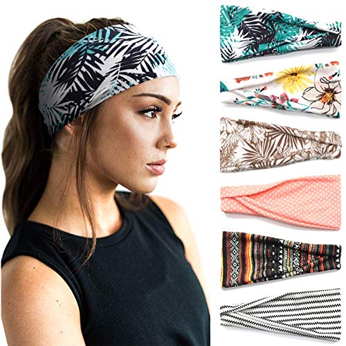 DRESHOW 6 Piezas Diadema para Mujer Boho Diademas Elástico Banda para el Cabello Turbante Banda Accesorio Pelo para Mujer Niñas