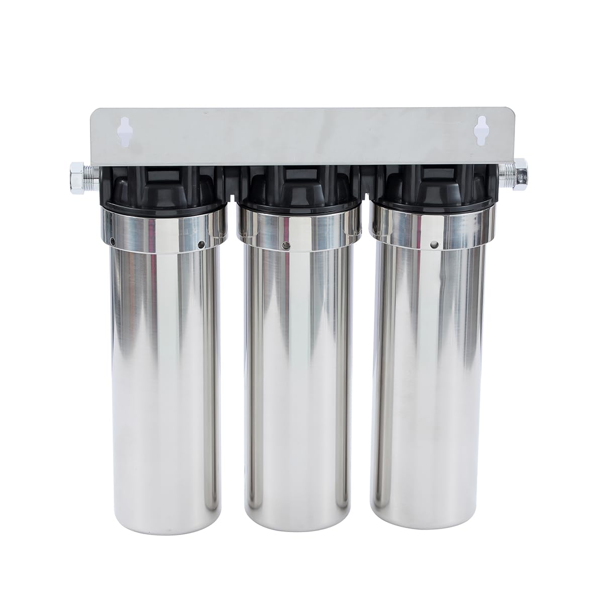 TOPWAY 3-stufiges Untertisch Wasserfiltersystem, 0,01 Mikron Ultra-Filtration, 10" Tankgehäuse aus Edelstahl, Direktanschluss und Schnellwechsel