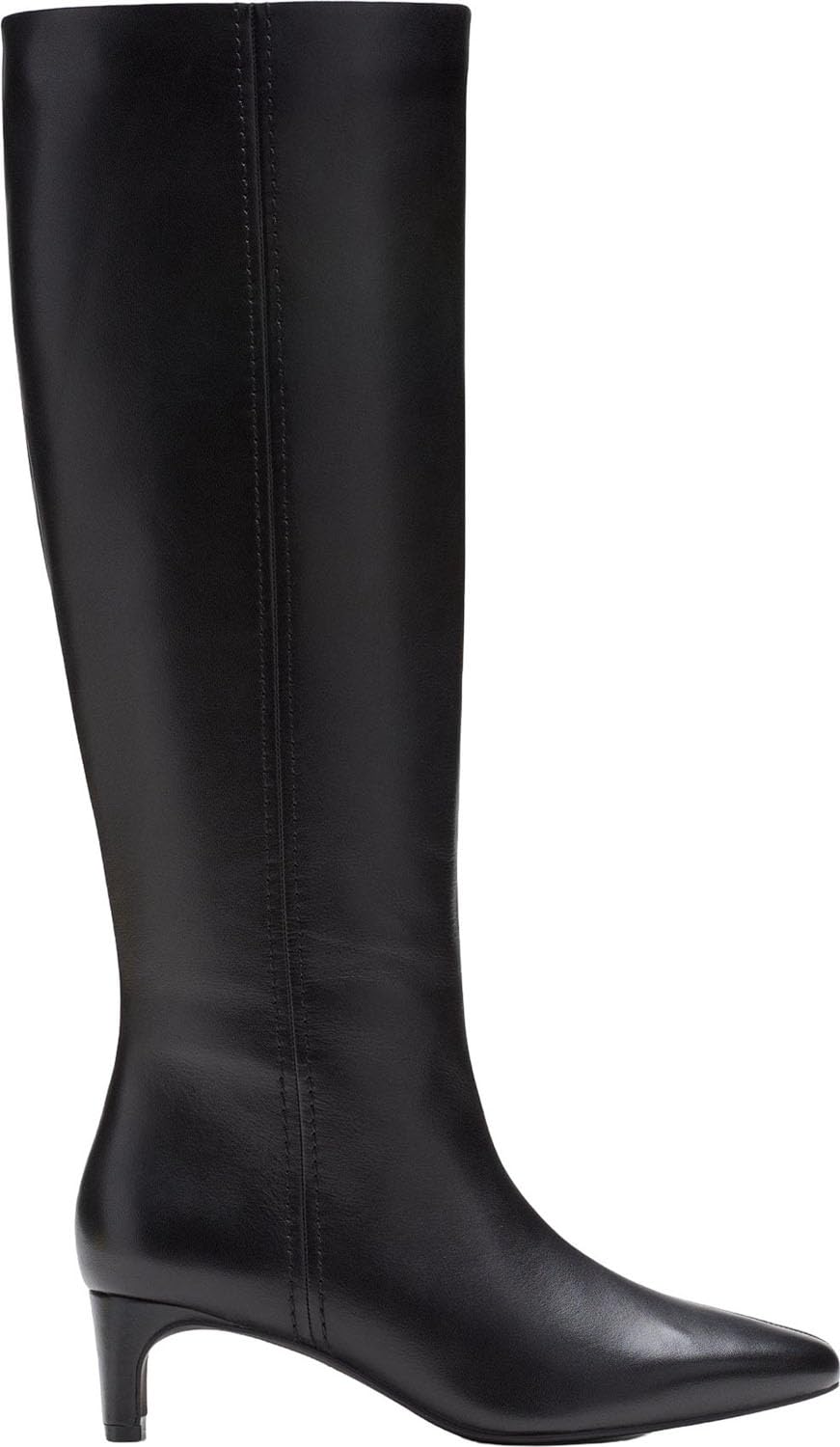 Clarks Womens Edina Tall Boot Black Leather 10