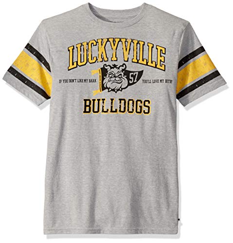 Image of Lucky Brand Boys' Short Sleeve Legacy Crew Neck T-Shirt, Varsity Oxford Grey CA22, 14-16