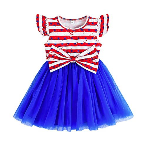 Lyqtloml Toddler Baby Girls 4Th Of July Outfit Kids American Flag Tutu Dress Independence Day Dresses Clothestoddler Wedding Birthday Tea Party Dress A-Red #TOP12