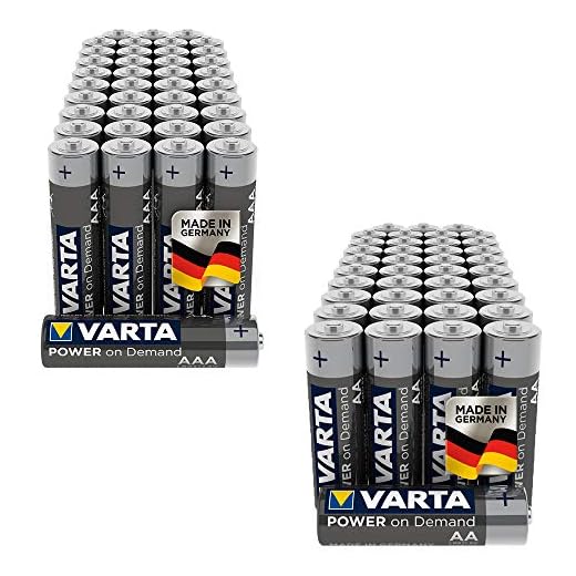 Varta Power On Demand - Pilas alcalinas AA / LR6 / Mignon (Pack de 40 Unidades, 1.5 V) + Pilas AAA Micro Varta Power on Demand, Paquete de 40 Unidades