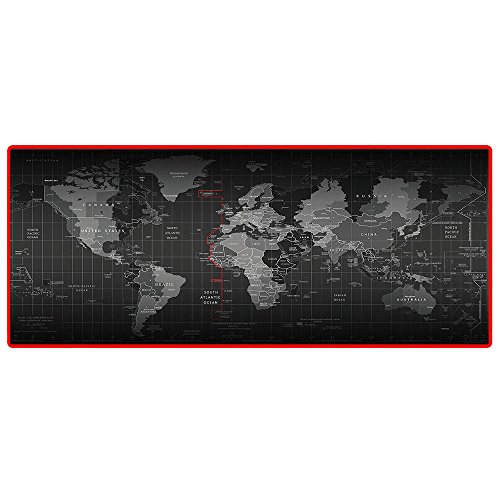 Alfombrilla de ratón extragrande para gaming de Cmhoo, color 80x30 Map red