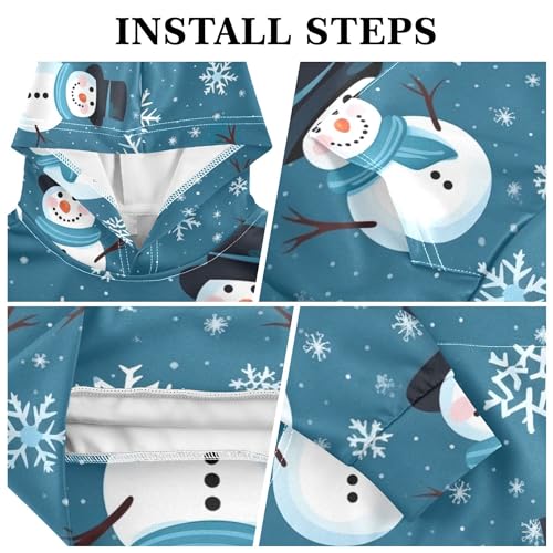 Kids Hoodies Sweaters Christmas Snowman Hooded Sweatshirts with Big Pockets for Boys Girls B04000383