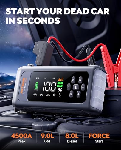 Car Battery Jump Starter with Air Compressor 4500A 150PSI, Car Jumper Starter Portable , Jump Box Car Battery with Auto- - Additional View