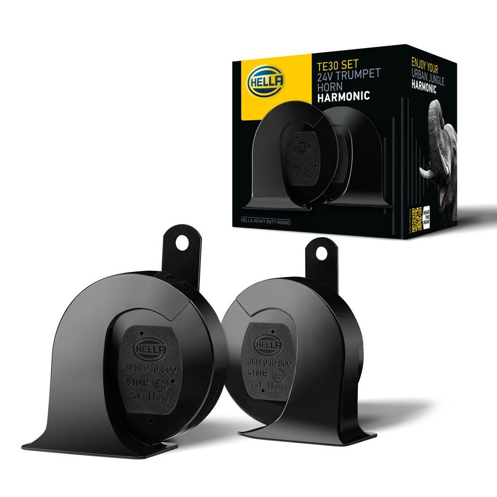 HELLA Tromba,HEAVY DUTY HORN TE30 SET,24V,110dB(A),Gamma frequenze da,410Hz,Gamma frequenze fino a,510Hz,Tono alto/Tono basso,elettrico,Quantità,2,3FH 940 800-821