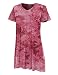 LL Womens Dip Dye V Neck Short Sleeve Pleats Tunic Top - Made in USA