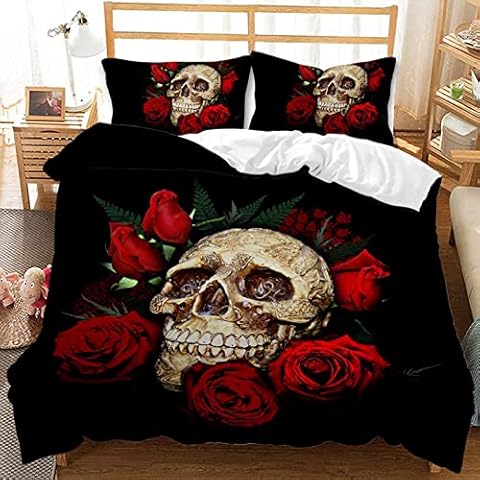 MIQEBX Housse de Couette Tête de Mort Cover