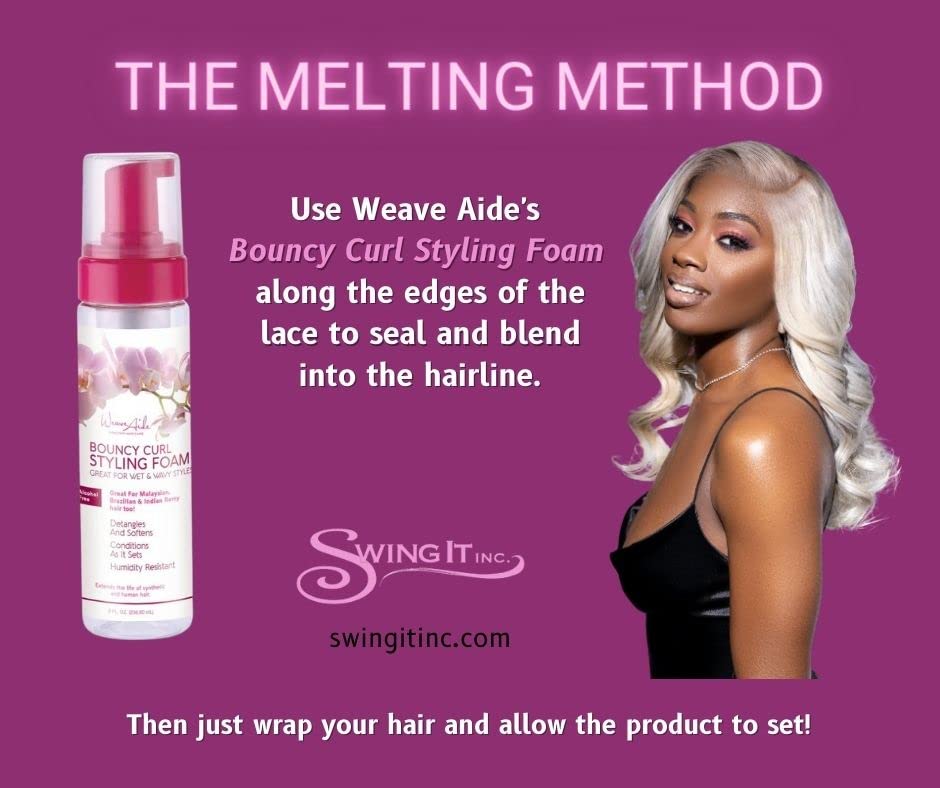 Miniatura 2 de Weave Aide Bouncy Curl Styling FoamMousse 8 oz. Control de encrespamiento, mousse para el cabello, mousse de rizos para definición de cabello