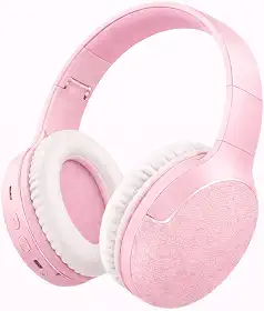 Fone de Ouvido Bluetooth 5.3 Headphone On-ear Sem Fio Fone Para Academia e Corridas, com Cancelamento de Ruído Dobrável com microfone Integrado PREMIUM (Rosa Claro)