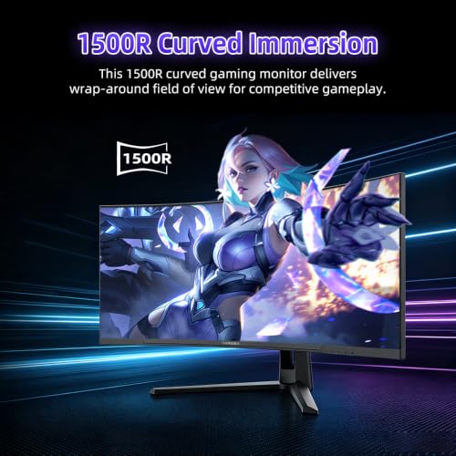 Image of Viewedge 44.5 inch Curved Gaming Monitor DQHD 240Hz 1ms Computer Monitor | 5120x1440p HDR 10, 100% sRGB, Bluelight Filter, 2 HDMI & 2 DP Port, Support Crosshair Adaptive Sync and Wall Mounted