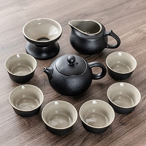Vajilla Negra, Tetera de cerámica, Taza de té, Juegos de té de Kung Fu Chino, vajilla para la Ceremonia del té