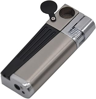 Isqueiro a gás de tubo dobrável Metal multiuso butano isqueiro, isqueiro recarregável com botão de chama ajustável (gás não incluído) (Color : B)