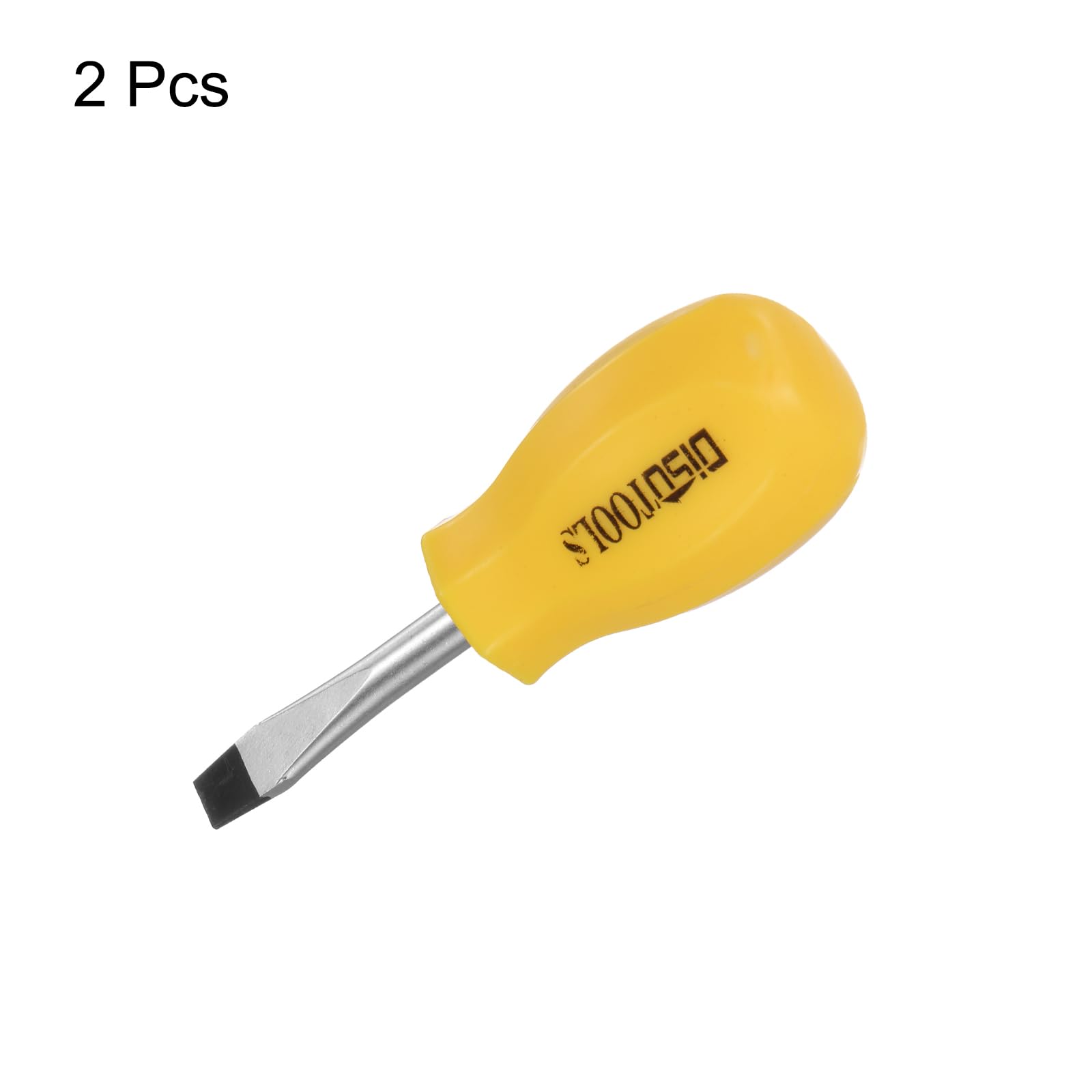 HARFINGTON 2 cacciaviti SL6 a punta corta e scanalata, cacciaviti magnetici a testa piatta CR-V, piccoli cacciaviti tascabili per riparazioni fai da te, giallo