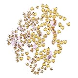 TEHAUX 200個入り ドール服飾用ミニリベット 五角星とハート形メタルスタッズ 軽量手作りアクセサリー 女子向けクラフトキット