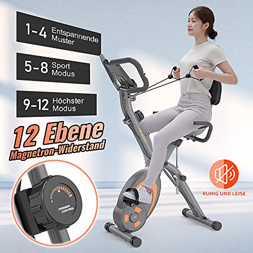 leikefitness Fahrradtrainer, Klappbar Heimtrainer Fitnessfahrrad, Multifunktionale Ergometer Fitnessgerät Sportgerät… – Bild 4