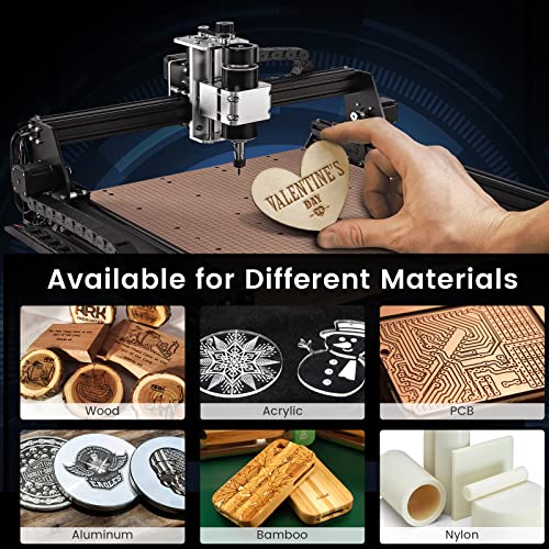 Titoe CNC Router Machine 4540 Engraver Machine, 500W Spindle 3-Axis Engraving Milling Cutting Machine for Wood Metal Acrylic MDF Nylon DIY Arts Crafts Design Working Area 430 x 390 x 90mm