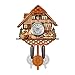 TinaDeer Orologio a cucù in Vero Legno, Funzionamento a Batterie Quarzo Orologio da Parete alla Moda Artigianato- Pratico Orologio a cucù Sveglia,Decorazione Casa Ufficio