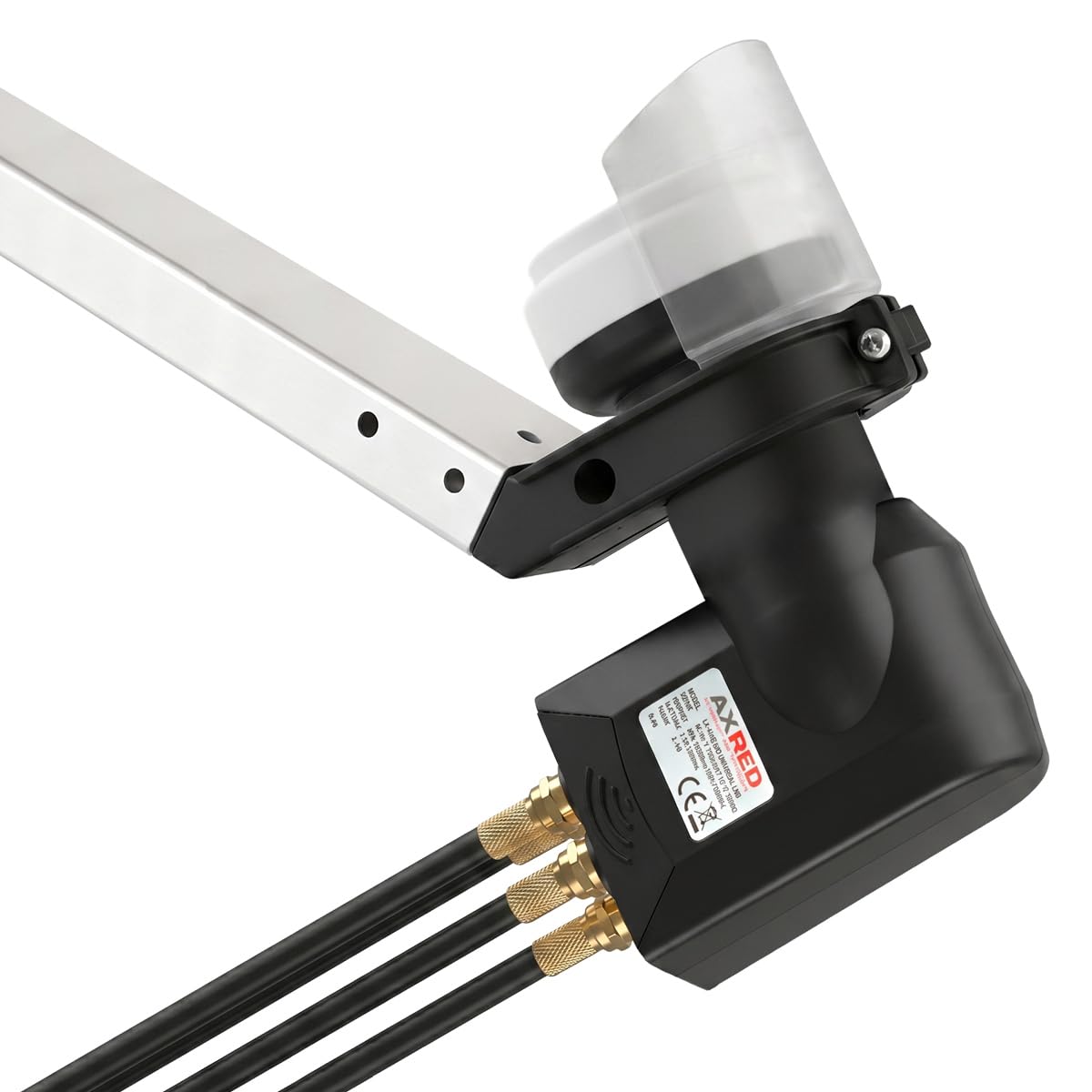 [Prueba muy bien, nota 1,0*] Protector contra la intemperie AXRED Quad LNB conector 4X F, LMB digital 4K HD 4 vías para 4 participantes con protección contra la intemperie, para TV Satélite, LNC