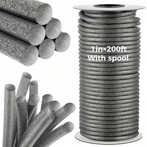 Image of MotiMind Foam Backer Rod for Gap, 1 Inch X 200 ft, Gray, 1 Roll