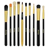 Set di 10 pennelli per il trucco degli occhi, per ombretto, eyeliner, fondotinta, cipria, cipria