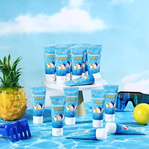 Image of 24 Pcs Travel Size Mini Sunscreen Bulk for Summer Vacation Spf 30 Water Resistant Sunscreen Lotion Sunblock for Thank You Gifts Hawaiian Wedding Pool Party Favor (Beach Ball)