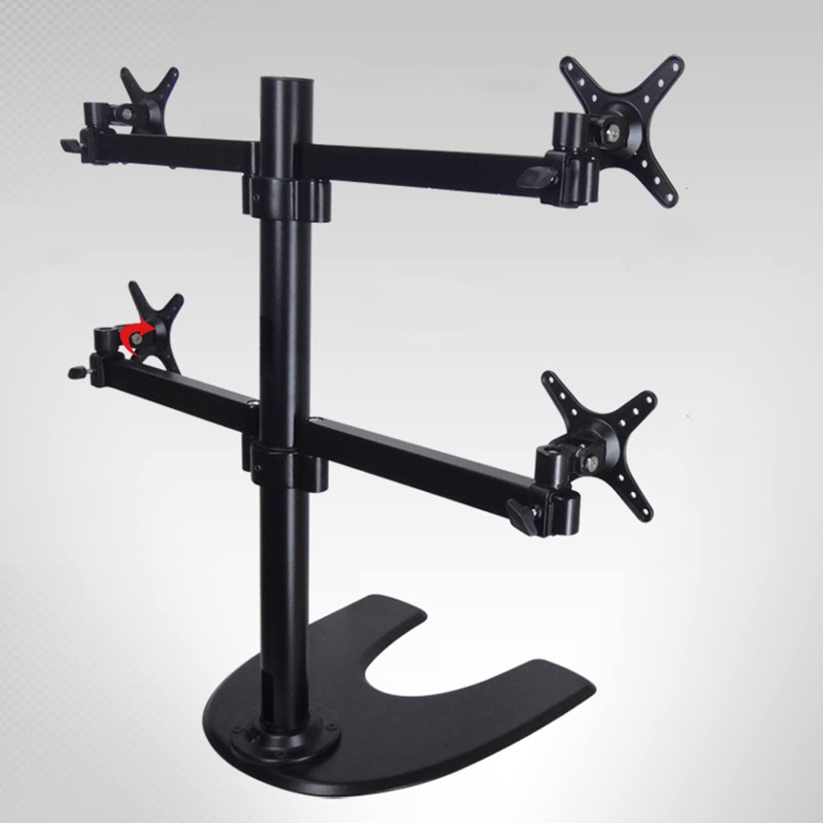 asdchZen 4 Monitor Mount,Heavy Duty Height Adjustable Monitor Stand With Metal Base,Holds 4 Screens Up To 27 Inches,Up To 100X100Mm