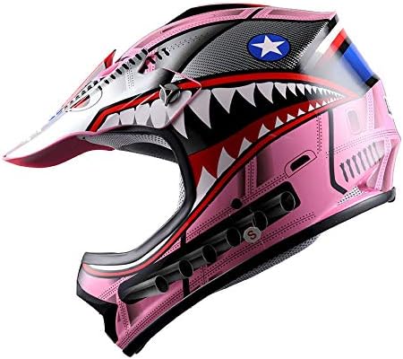 WOW Youth Kids Motocross BMX MX ATV Dirt Bike Moutain Helmet Shark Pink