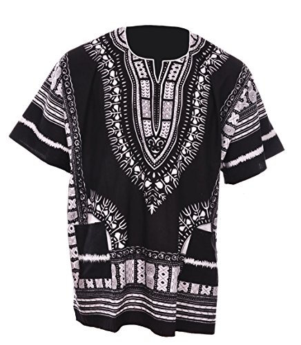 Dupsie's African Dashiki Shirt (Black and White, XX-Large)