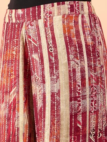 Image of Modeve Women Shirt Palazzo Foil Print Co-Ord Set
