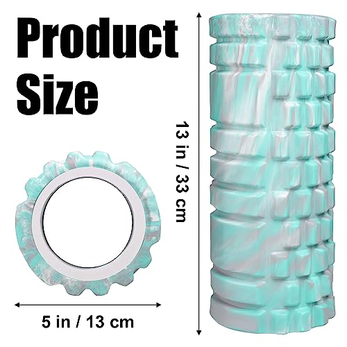 Foam-Roller-POTOK-13-Inch-Muscle-Roller-for-Deep-Tissue-Muscle-Massage-and-Recovery-Multicolor-Foam-Roller-for-Back-Body-Legs-Grey-Blue
