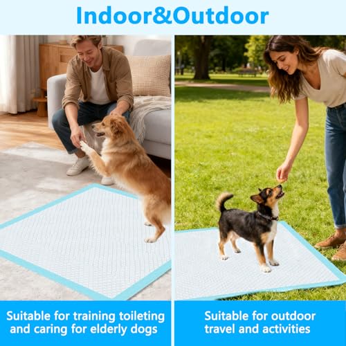 Foymlon 100 Stück Welpen Unterlagen, 33 x 45 cm PIPI Matten für Hunde, Puppy Pads mit 6 Schichten Design, Schnell Trocknen und Feuchtigkeit Absorbieren, Geeignet für Hunde, Katzen und Schweine