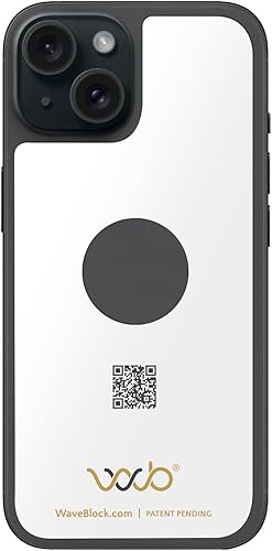 WaveBlock iProtect - Adhesivo de protección para iPhone 15, bloqueador de daños para teléfono celular, reducción de escudo 5G, se adapta debajo de