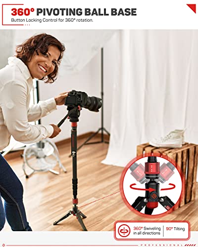IFOOTAGE Monopod for Camera Cobra 3 A180T, 71" Camera Monopod with Feet, Aluminum Monopods Cameras Stand Compatible with Sony Canon Nikon DSLR, Payload 17.64 lbs/8 KG