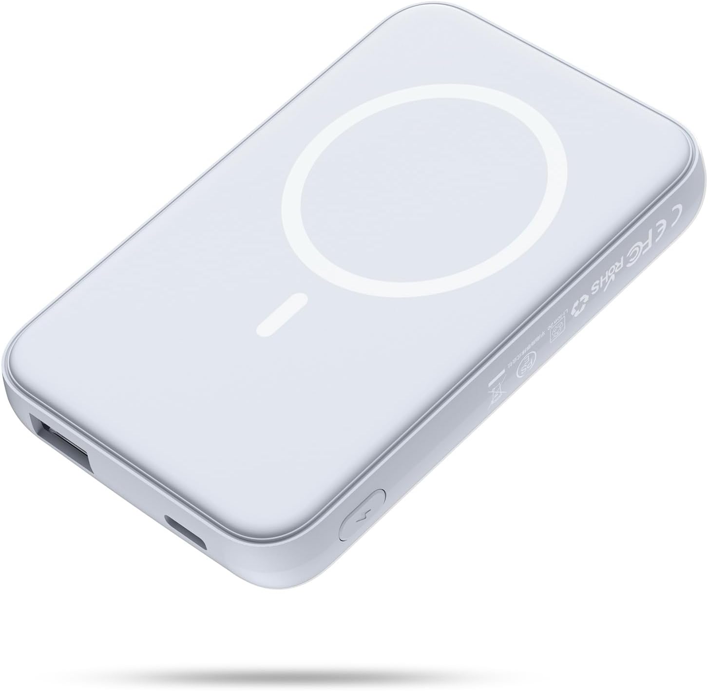 for Magsafe Battery Pack, 10000mAh Magnetic Portable Charger with USB C Cable 20W PD Fast Charging, Slim & Lightweight Wireless Power Bank for iPhone 16/15/14/13/12 Series – Ashy