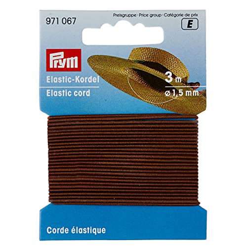 Prym 971067 Elastic-Kordel 1,5 mm, Elastoiden, Brown, Braun, 3 M