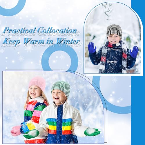 Image of Chuarry 144 Pcs / 72 Sets Kids Winter Hats and Gloves Bulk, Knit Hat Gloves Pack Unisex Winter Gift for Boys Girls Donation