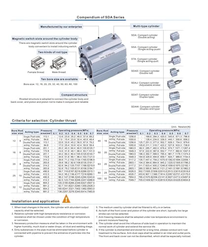 Cilindro de carrera ajustable SDAJ40 con imán interno serie SDAJ40X50 4