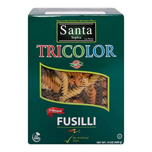 Santa Sophia Pasta – Tricolor Fusilli, 14 Ounce (Pack of 4)