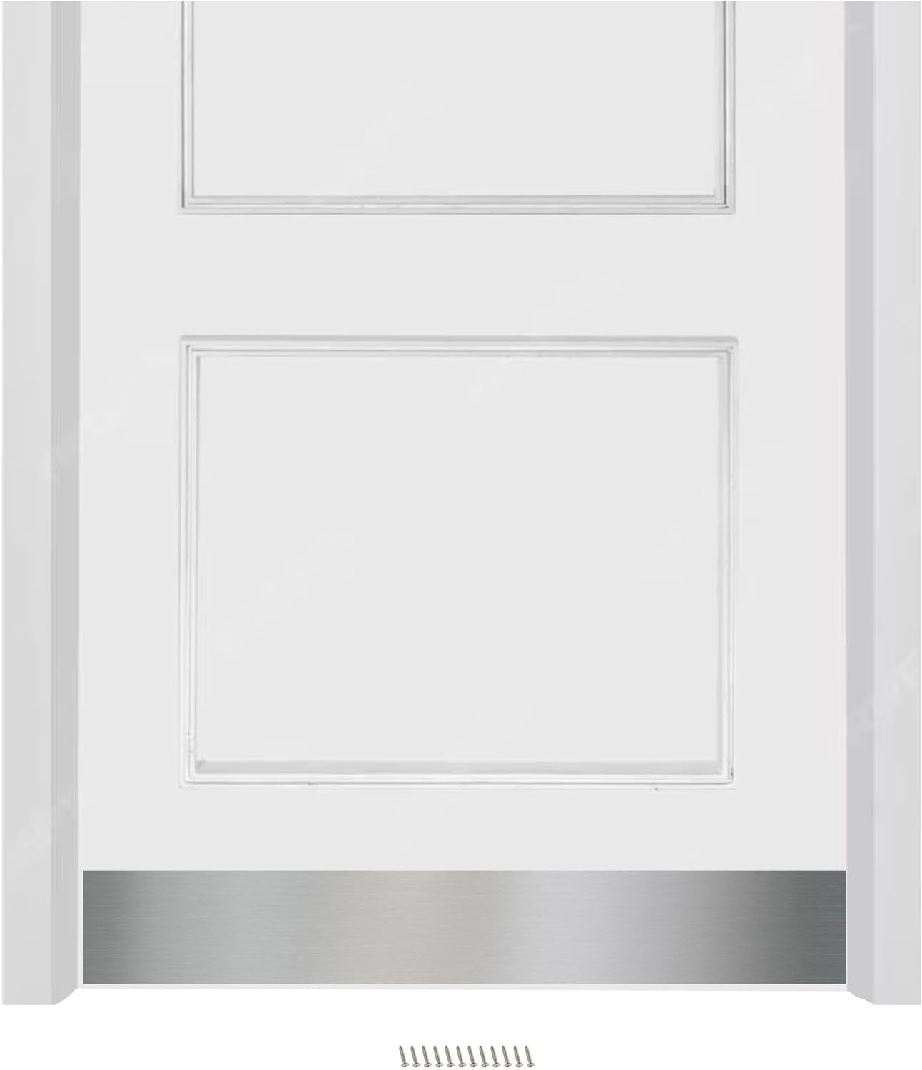 Deck the Door Decor Mop Protection Door Plate – Anodized Aluminum – ADA-Compliant Commercial Door Guard – Heavy-Duty Door Protection – Shiny Brass Screw Mount – 30 x 4