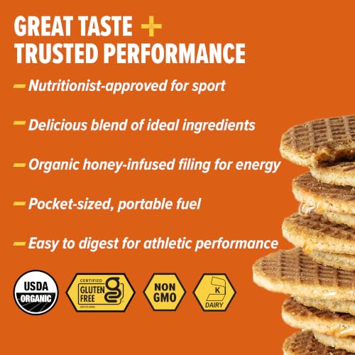 Image of Honey Stinger Organic Gluten Free Salted Caramel Waffle, Energy Stroopwafel for Exercise, Endurance and Performance, Sports Nutrition for Home & Gym, Pre & Post Workout, 16.96 Ounces (Pack of 16)