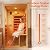 Wood Infrared Home Sauna Room, 1 Person Traditional Indoor Saunas, Canadian Hemlock Dry Sauna Spa for Low EMF with Tempered Glass Door, Bluetooth Speakers and Control Panel, 32.6 x 27.5 x 59.5 Inch