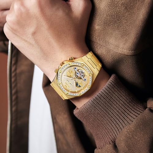Image of OLEVS Automatic Mens Watches Self Winding Mechanical Business Luxury Dress Wrist Watch Stainless Steel Waterproof Luminous Day Date