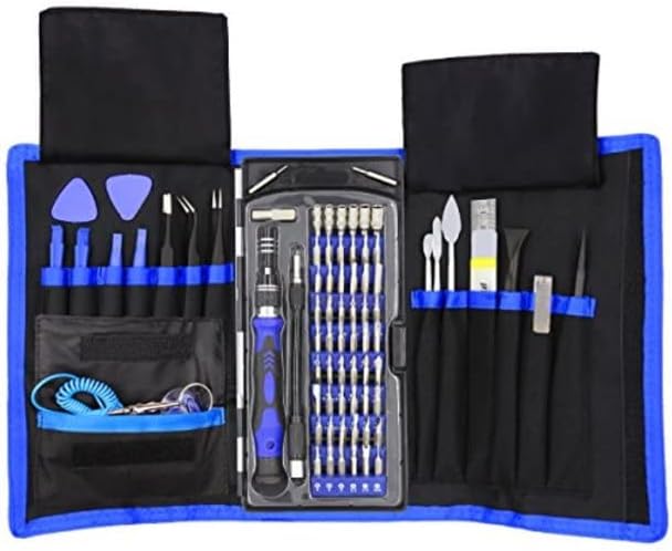 Juego de destornilladores de precisión 80 en 1 con kit de controlador magnético, kit de herramientas de reparación electrónica profesional con bolsa