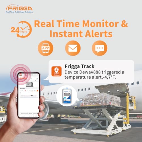 Image of Frigga V5B 4G /5G Real Time Temperature Data Logger Single Use 28800 Points 60 Days Remote Digital Temperature Recorder Positioning Monitor for Pharmacy Transportation Medical Industry