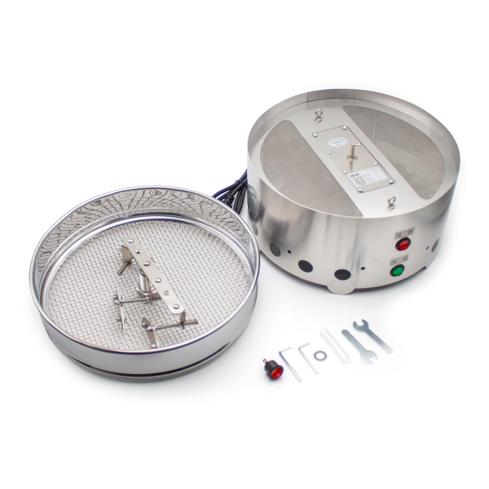 LeTkingok 110V Household Small Coffee Bean Cooling Machine High Suction Stainless Steel Cooler Cooling Plate with Filter 94W 15RPM