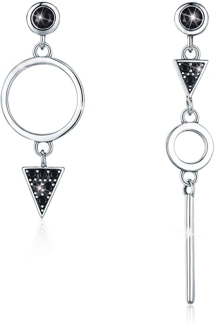 Tassel Earrings Sterling Silver Women Stud Earrings Fashion Geometry Asymmetrical Drop Earrings for Girls
