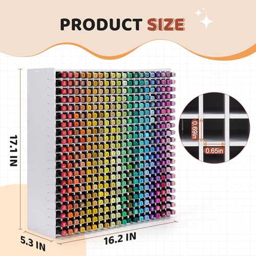 Image of SANFURNEY 400 Slots Art Marker Storage Rack, Watercolour Brushes Pens Color Pencils Organizer Holder for Desk